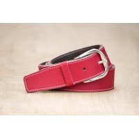 CEINTURE CUIR ROUGE | La jean